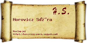 Horovicz Sára névjegykártya